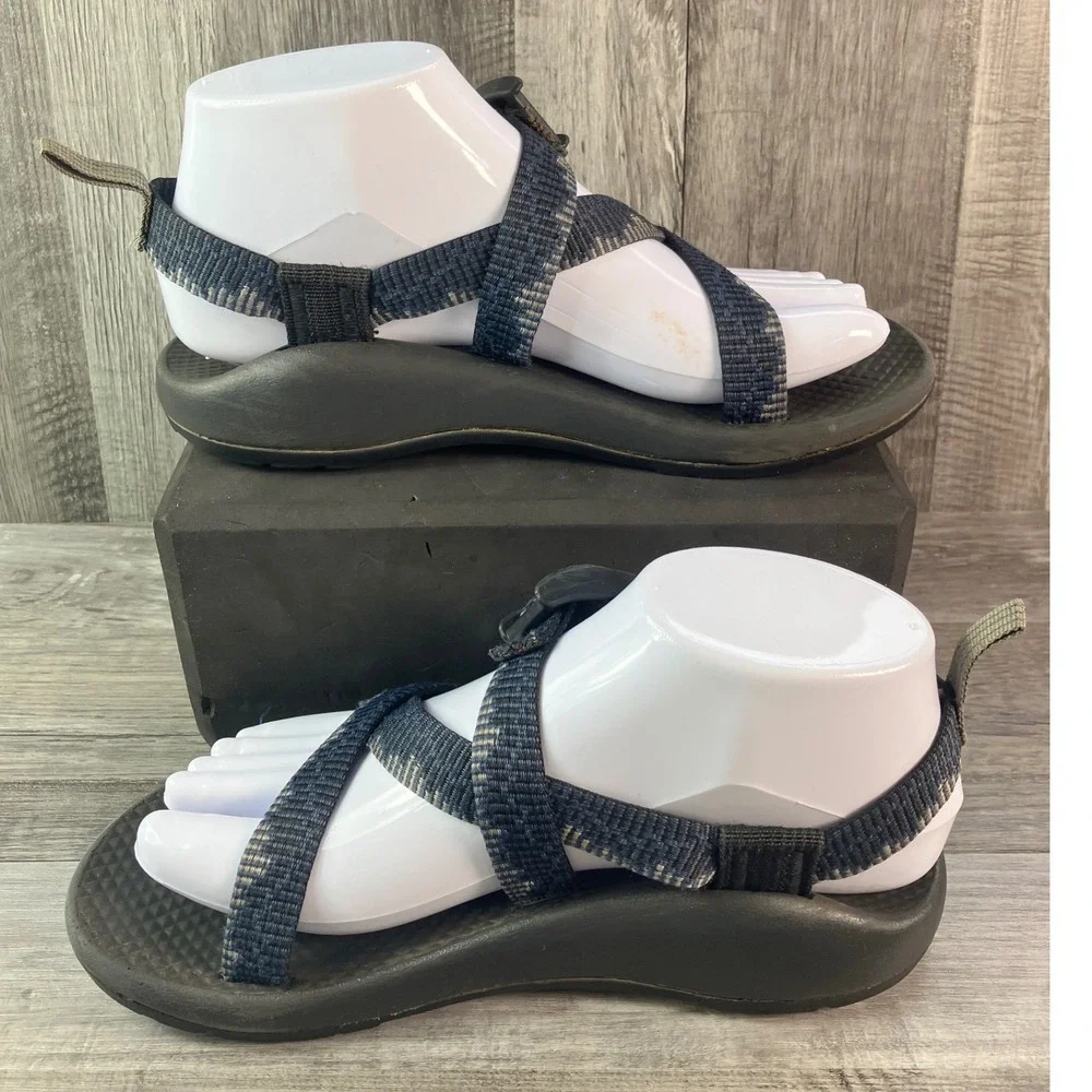 Chaco Kids Z1 Ecotread Blue Grey Geometric Sport Sandals Size 4 J180271